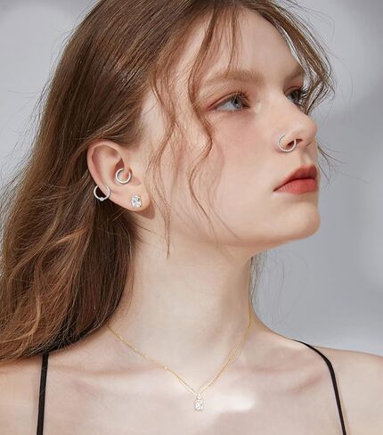 FIRAZIO 8 قطع 16 جرام من الفولاذ الجراحي المفصلي حلقة الأنف للنساء تشيكوسلوفاكيا الحاجز الفرس الجزء حلقات الأنف حلقات الغضروف أقراط اللولب الزنمة محارة الشفاه الأنف Daith ثقب المجوهرات 8 مم 10 مم in Kuwait