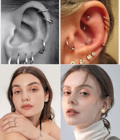 FIRAZIO 8 قطع 16 جرام من الفولاذ الجراحي المفصلي حلقة الأنف للنساء تشيكوسلوفاكيا الحاجز الفرس الجزء حلقات الأنف حلقات الغضروف أقراط اللولب الزنمة محارة الشفاه الأنف Daith ثقب المجوهرات 8 مم 10 مم in Kuwait