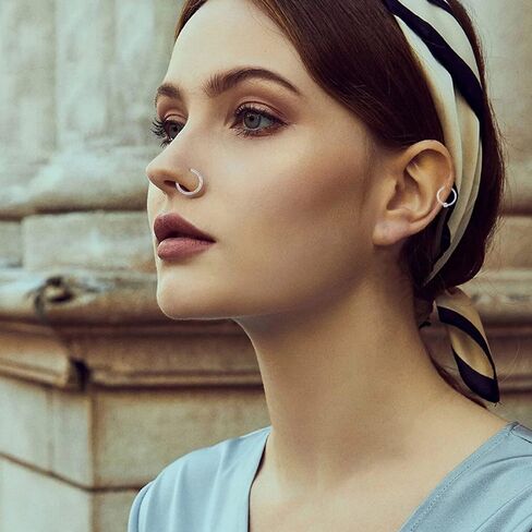 FIRAZIO 8 قطع 16 جرام من الفولاذ الجراحي المفصلي حلقة الأنف للنساء تشيكوسلوفاكيا الحاجز الفرس الجزء حلقات الأنف حلقات الغضروف أقراط اللولب الزنمة محارة الشفاه الأنف Daith ثقب المجوهرات 8 مم 10 مم in Kuwait