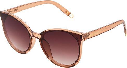 Nine West Women's Sima Round Sunglasses, Crystal Tan, 63 mm in Saudi Arabia