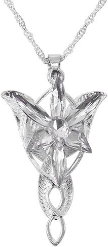 3 قطع مجموعة واحدة من لورد أوف ذا رينغز أروين ايفنستار قلادة أوراق خضراء وأقراط متدلى 925 فضة مطلي أبيض 3 أمبير زركونيا الجنية الأميرة الشفق ستار قلادة in Kuwait