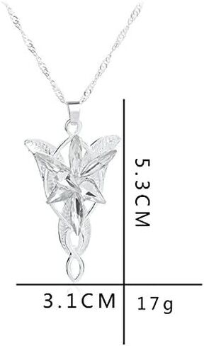 3 قطع مجموعة واحدة من لورد أوف ذا رينغز أروين ايفنستار قلادة أوراق خضراء وأقراط متدلى 925 فضة مطلي أبيض 3 أمبير زركونيا الجنية الأميرة الشفق ستار قلادة in Kuwait