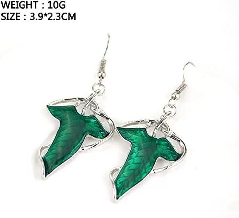 3 قطع مجموعة واحدة من لورد أوف ذا رينغز أروين ايفنستار قلادة أوراق خضراء وأقراط متدلى 925 فضة مطلي أبيض 3 أمبير زركونيا الجنية الأميرة الشفق ستار قلادة in Kuwait