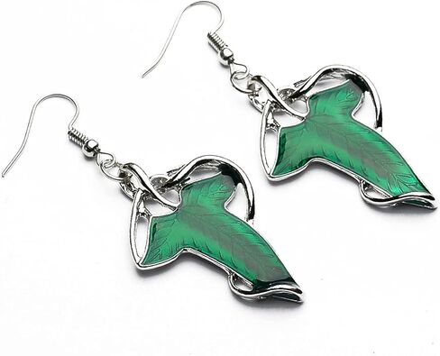 3 قطع مجموعة واحدة من لورد أوف ذا رينغز أروين ايفنستار قلادة أوراق خضراء وأقراط متدلى 925 فضة مطلي أبيض 3 أمبير زركونيا الجنية الأميرة الشفق ستار قلادة in Kuwait