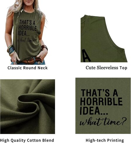 Thats A Horrible Idea What Time T Shirt Womens Cute Funny Saying Letter Print Party Shirt Graphic Tee Tops in Kuwait