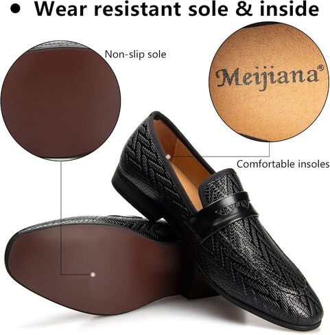 Meijiana Men's Fashion Classic Loafers Luxury Loafer Shoes and Weeding Dress Shoes for Men in Kuwait