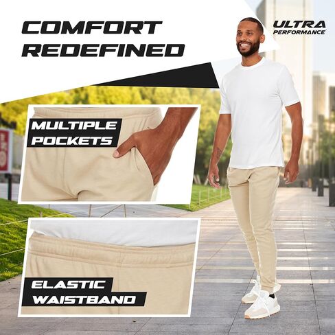 Ultra Performance Mens Pajama Sleep Pants 3 Pack Lightweight Lounge Jogger Sweatpants for Men in Kuwait