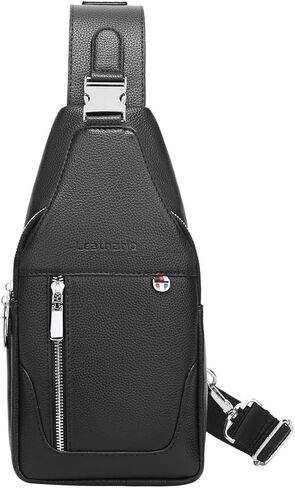 حقيبة كتف جلدية من Leathario للرجال على الصدر حقيبة كتف صغيرة حقيبة يومية متعددة الأغراض للسفر كاجوال in Kuwait