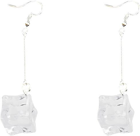 YUNXI Creative Transparent Ice Cubes Dangle Earrings Acrylic Irregular Simple Funny Hot Summer Jewelry for Women Girls in Kuwait