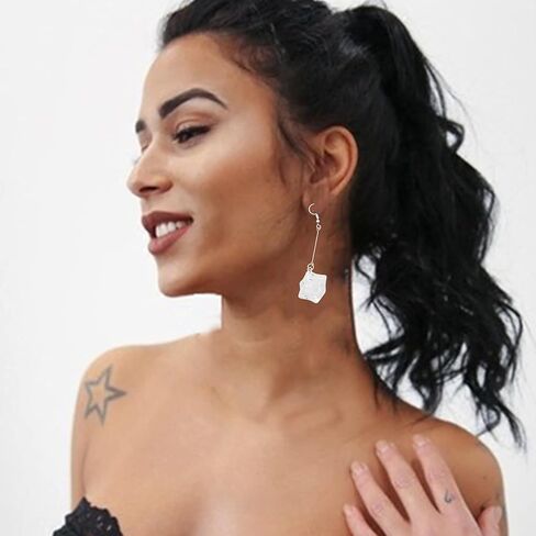 YUNXI Creative Transparent Ice Cubes Dangle Earrings Acrylic Irregular Simple Funny Hot Summer Jewelry for Women Girls in Kuwait