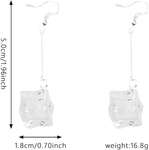 YUNXI Creative Transparent Ice Cubes Dangle Earrings Acrylic Irregular Simple Funny Hot Summer Jewelry for Women Girls in Kuwait