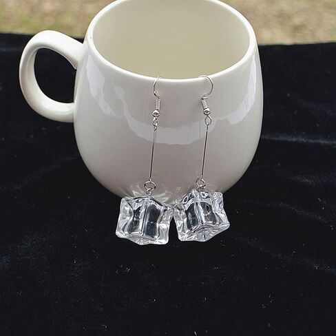 YUNXI Creative Transparent Ice Cubes Dangle Earrings Acrylic Irregular Simple Funny Hot Summer Jewelry for Women Girls in Kuwait
