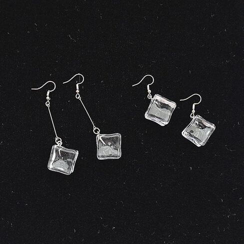 YUNXI Creative Transparent Ice Cubes Dangle Earrings Acrylic Irregular Simple Funny Hot Summer Jewelry for Women Girls in Kuwait