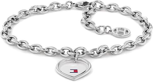 Tommy Hilfiger Women's Jewelry Heart Chain Bracelet Color: Silver (Model: 2780553) in Kuwait