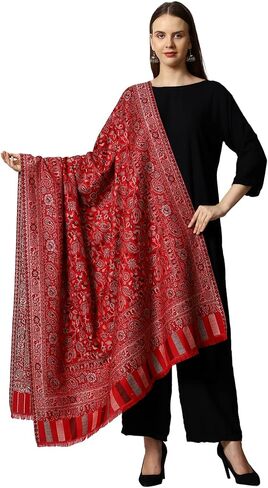 SWI WITH LABEL Women's Kashmiri Kani Woven Wool Shawl (2J41) in Saudi Arabia