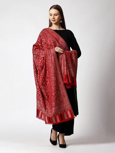 SWI WITH LABEL Women's Kashmiri Kani Woven Wool Shawl (2J41) in Saudi Arabia