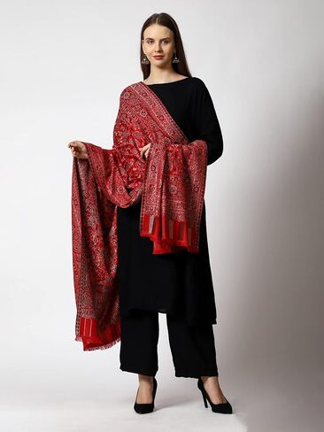 SWI WITH LABEL Women's Kashmiri Kani Woven Wool Shawl (2J41) in Saudi Arabia