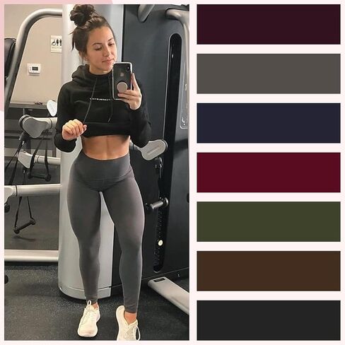 7 قطع من السراويل الضيقة عالية الخصر للنساء من سيرينكس - سراويل يوجا ناعمة للتحكم في البطن للتمرين والجري in Kuwait