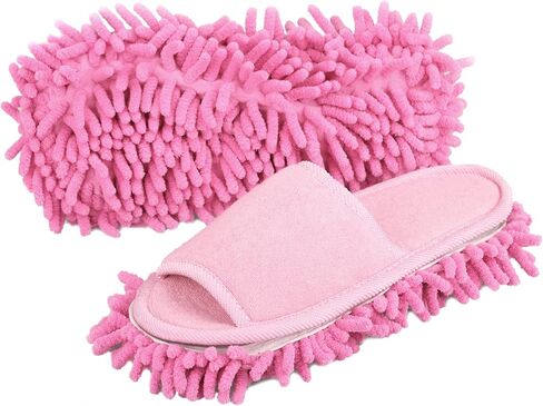 Friendly House Women's Microfiber Floor Cleaning Mop Slippers with Terry Towel Fabric (Suitable for women size 7-9, Grey) in Saudi Arabia