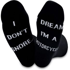 TSOTMO 2 Pairs Novelty Socks for Men I Don’t Snore I Dream I’m a Motorcycle Funny Socks for Dad Papa Boyfriend Husband in Kuwait