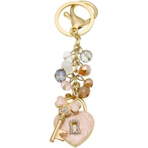 Vedory Lady's Keychain Heart Crystal Rhinestone Backpack Car Key Ring Charm Purse Pendant Handbag Birthday Gift for Women