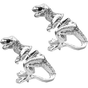 Dinosaur 3D Earrings for Women Girls Creative Retro Dinosaur Stud Earrings Alloy Dinosaur Earrings Bronze Silver Tone Gold Tone Black Tyrannosaurus Rex Earrings with Rhinestone Eyes Fashion Punk Rock Personalized Dragon Dinosaur Earring Punk Creatives Gif