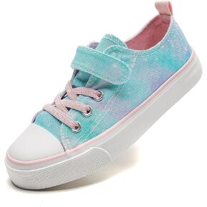 Kids Canvas Shoes Boys Girls Slip On Glitter Color Casual Walks Sneakers in Kuwait