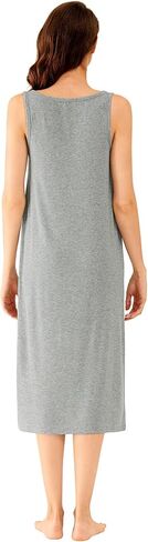 WiWi Bamboo Viscose Nightgown for Women Tank Sleeveless Sleepwear Soft Sleepshirts Lightweight Long Sleep Dress S-XXL in Saudi Arabia