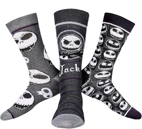 Bioworld Nightmare Before Christmas Jack Skellington 3-Pair Crew Sock Coffin Gift Box Set in Saudi Arabia