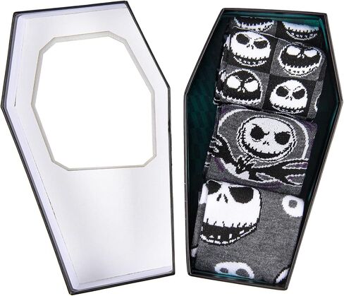 Bioworld Nightmare Before Christmas Jack Skellington 3-Pair Crew Sock Coffin Gift Box Set in Saudi Arabia