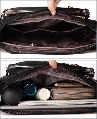 NOTAG Nylon Crossbody Bags for Women Small Waterproof Cross Body Handbag Mutilpockets Shoulder Bags Lightweight Travel Purses in Saudi Arabia