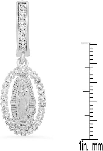 Steeltime Unisex Iced Out Huggie Charm Pendant Brass Earrings with Simulated Diamonds Jewelry Gift in Saudi Arabia
