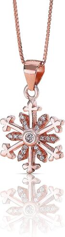 Toyledo 18K Rose Gold Plated Winter Snowflake Pendant Necklace, 18 inch in Saudi Arabia