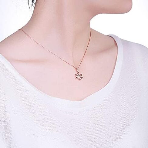 Toyledo 18K Rose Gold Plated Winter Snowflake Pendant Necklace, 18 inch in Saudi Arabia