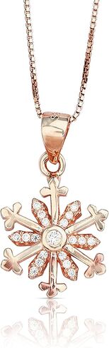 Toyledo 18K Rose Gold Plated Winter Snowflake Pendant Necklace, 18 inch in Saudi Arabia