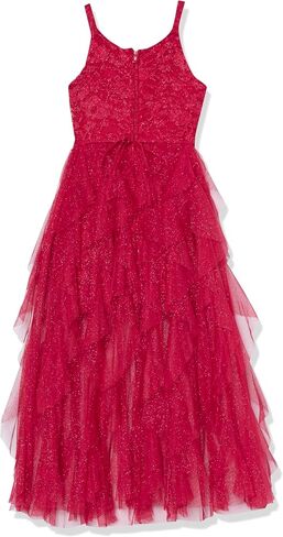 Speechless Girls' Sleeveless Glitter Bodice and Fairy Skirt Maxi Party Dress, Red, 14 in Saudi Arabia