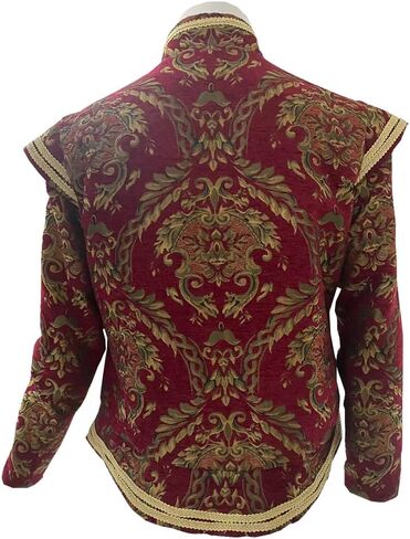 Willyacos Mens Tudor jacket Coat Tudor Elizabethan Period Noble King Colonial Pirate Costume Doublet with Removable Sleeves in Saudi Arabia