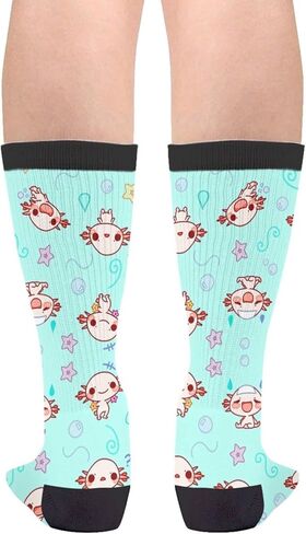 Yaateeh The Axolotl Kawaii مضحك للجنسين فستان الجوارب يتوهم الجدة عادية مجنون طاقم الجوارب للرجال النساء in Kuwait