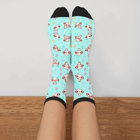 Yaateeh The Axolotl Kawaii مضحك للجنسين فستان الجوارب يتوهم الجدة عادية مجنون طاقم الجوارب للرجال النساء in Kuwait