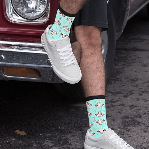 Yaateeh The Axolotl Kawaii مضحك للجنسين فستان الجوارب يتوهم الجدة عادية مجنون طاقم الجوارب للرجال النساء in Kuwait