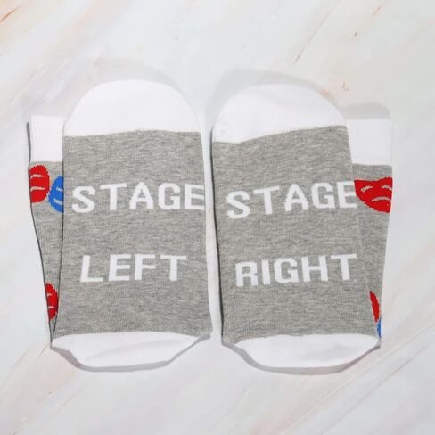 CMNIM Theater Drama Gifts Theater Lover Gifts 2 Pairs Stage Left Stage Right Socks Gift for Actors Theatre Student Performer in Kuwait