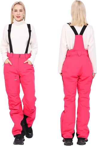 fit space Women's Ski Pants Waterproof 15,000mm Deachable Stretch Suspenders Winter Alpine Snowboarding Pants in Saudi Arabia