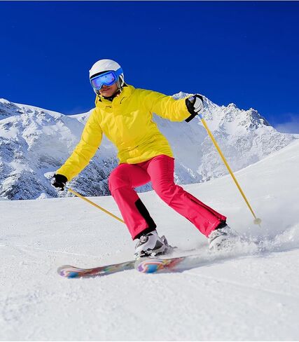 fit space Women's Ski Pants Waterproof 15,000mm Deachable Stretch Suspenders Winter Alpine Snowboarding Pants in Saudi Arabia