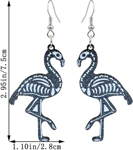 QUPENGXU Kawaii Halloween Cat Earring Wooden Black Cats Dangle Earrings Skeleton Cat Drop Earring For Women Girls in Saudi Arabia