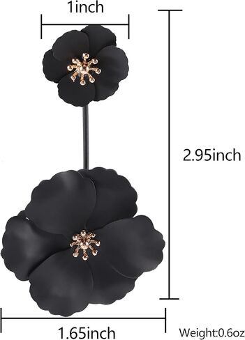 Long Statement Red Acrylic Rose Earrings for Women and Girls, Dangle Neon Mexican Tropical Hawaiian Costume Flower Floral Earring Jewelry Drop Fashion Large Lightweight in Saudi Arabia