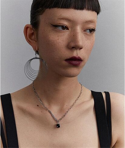 ONLYJUMP Multilayer Round Hoop Earrings for Women Girls Personality Fashion Large Smooth Thin Metal Circle Geometric Boho Multiple Drawing Dangle Drop Statement Earrings Minimalist Jewelry Ladies Gifts in Saudi Arabia