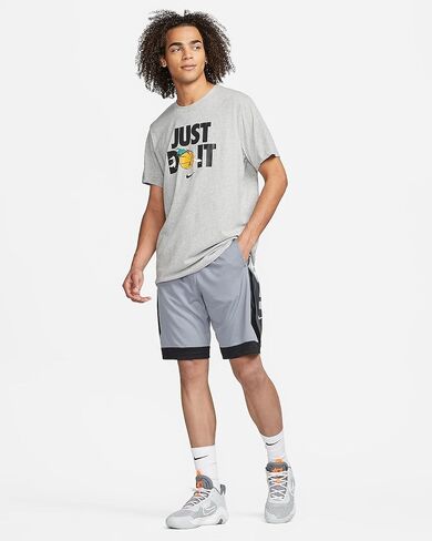 Nike Dri-FIT Elite Men's Basketball Shorts (Medium, Cool Grey/Black/White/White) in Saudi Arabia