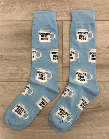 Balanced Co. World's Best Boss Dress Socks Michael Scott Funny Socks Crazy Socks Boss Socks in Saudi Arabia