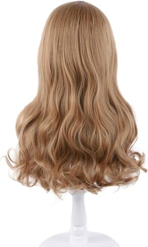 Gorgewg Brown Curly Cosplay Wig Women Halloween Costume Long Wavy Middle Part Hair with Wigcap in Kuwait