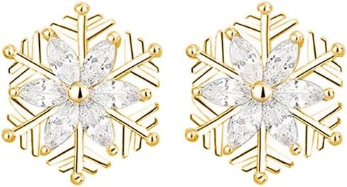 SLUYNZ 925 Sterling Silver CZ Snowflake Earrings Studs for Women Teen Girls Shiny Snowflake Studs Earrings in Saudi Arabia
